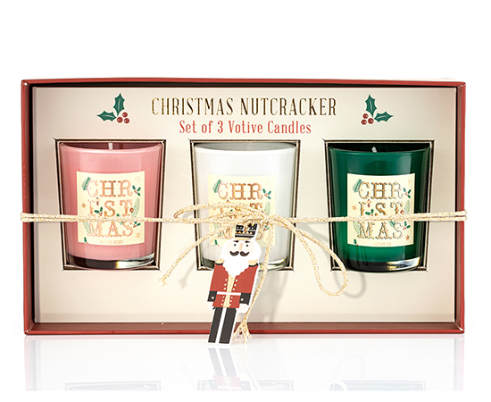 3PCS Christmas Scented Candle Set in Glass D5.5 xH6.5cm