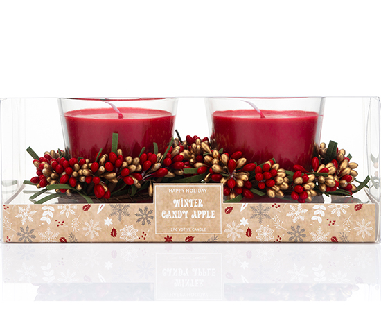 2PCS Scented Candle Set in Glass D7.5xH7cm