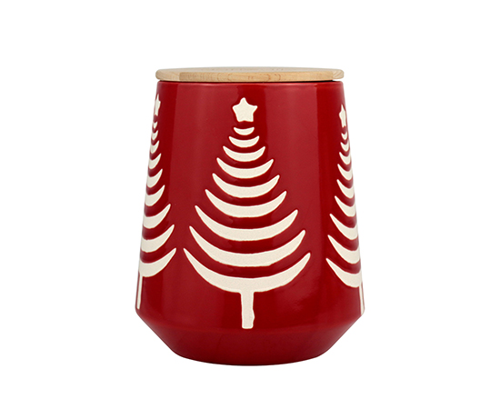 Christmas Scented Candle in Ceramic Jar With Lid D14xH17.8cm