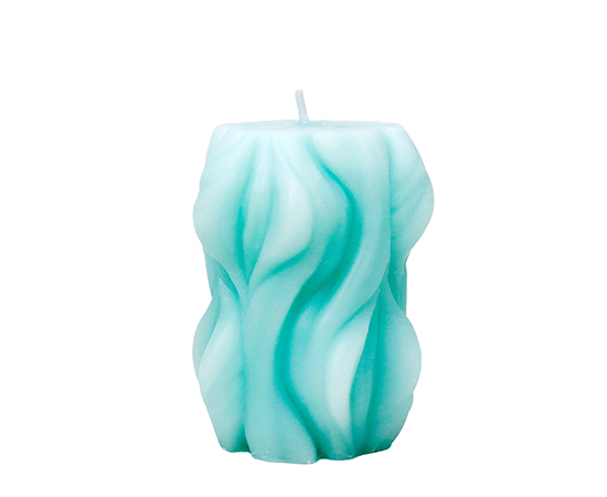 Wavy Mold Candle D6.2xH8cm