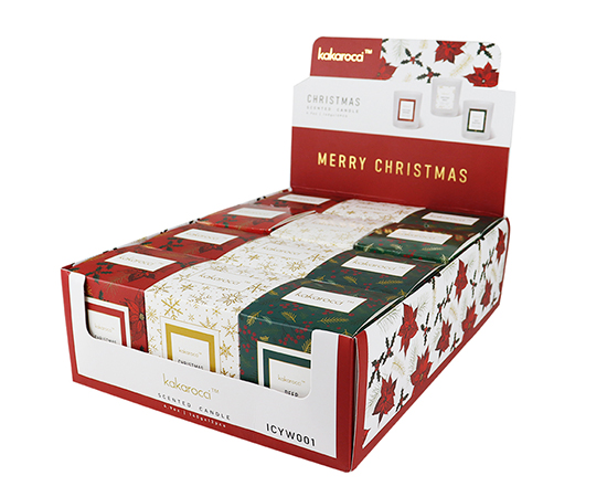 12PCS Christmas Scented Candle Set in Glass D7xH8cm