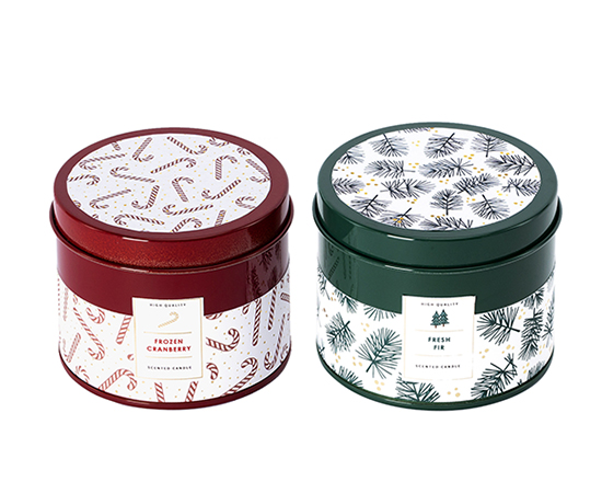 Christmas Scented Candle in Tinplate Can D8XH6cm
