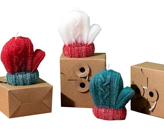 Christmas Gloves Shaped Candle D6.5x7Hcm
