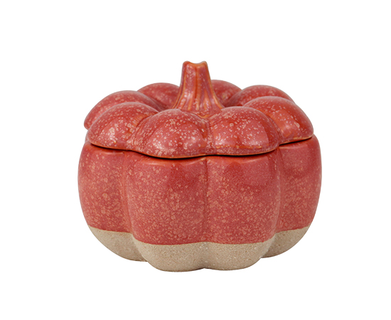 Scented Candle in Pumpkin Ceramic Jar With Lid D10.8xH7.9cm