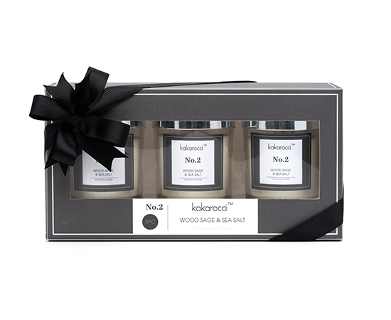 3PCS Scented Candle Set in Glass D7xH8cm