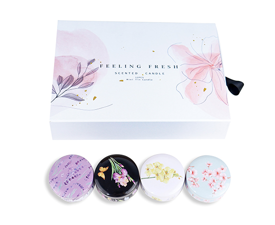 12PCS Scented Candle Set in Tinplate Can  D6.2xH4.4cm