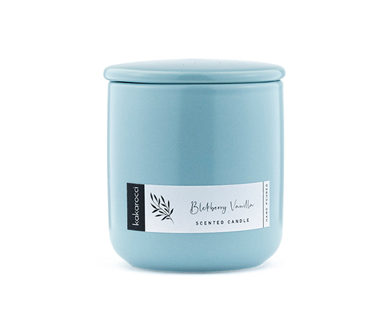 Scented Candle in  Ceramic Jar With Lid D8.5xH8.6cm