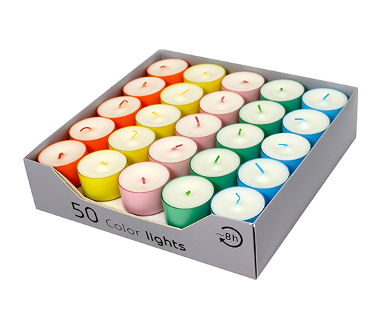 50PCS Tealight Candle in Plastic Jar D3.9xH2.2cm