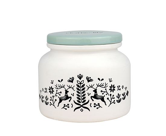 Christmas Scented Candle in Ceramic Jar With Lid D15.2xH13cm