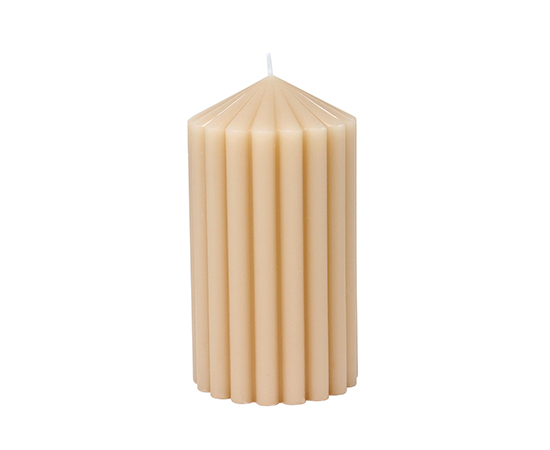 Thick Ribbed Pillar Candle D7xH13cm