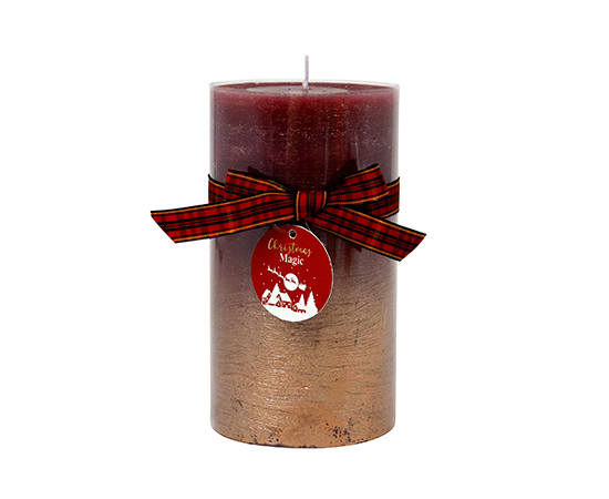 Christmas Pillar Candle D8xH14cm