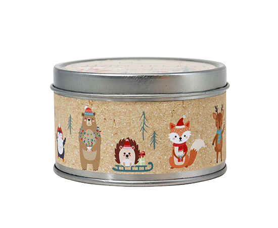 Christmas Scented Candle in Tinplate Can D8xH5cm