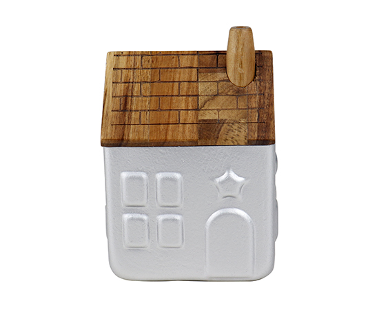 Christmas Scented Candle in House Glass 9x7.5xH13cm