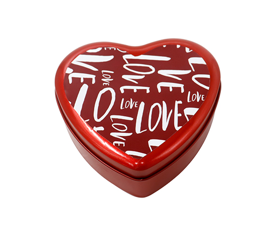 Heart Tin Scented Candle for Valentine's Day 12.3x11x4.8Hcm
