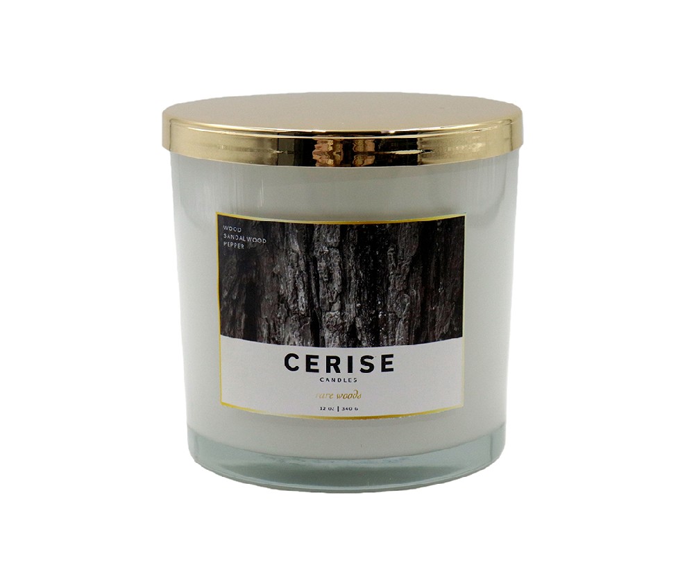 12oz Rare Woods Glass Scented Candle